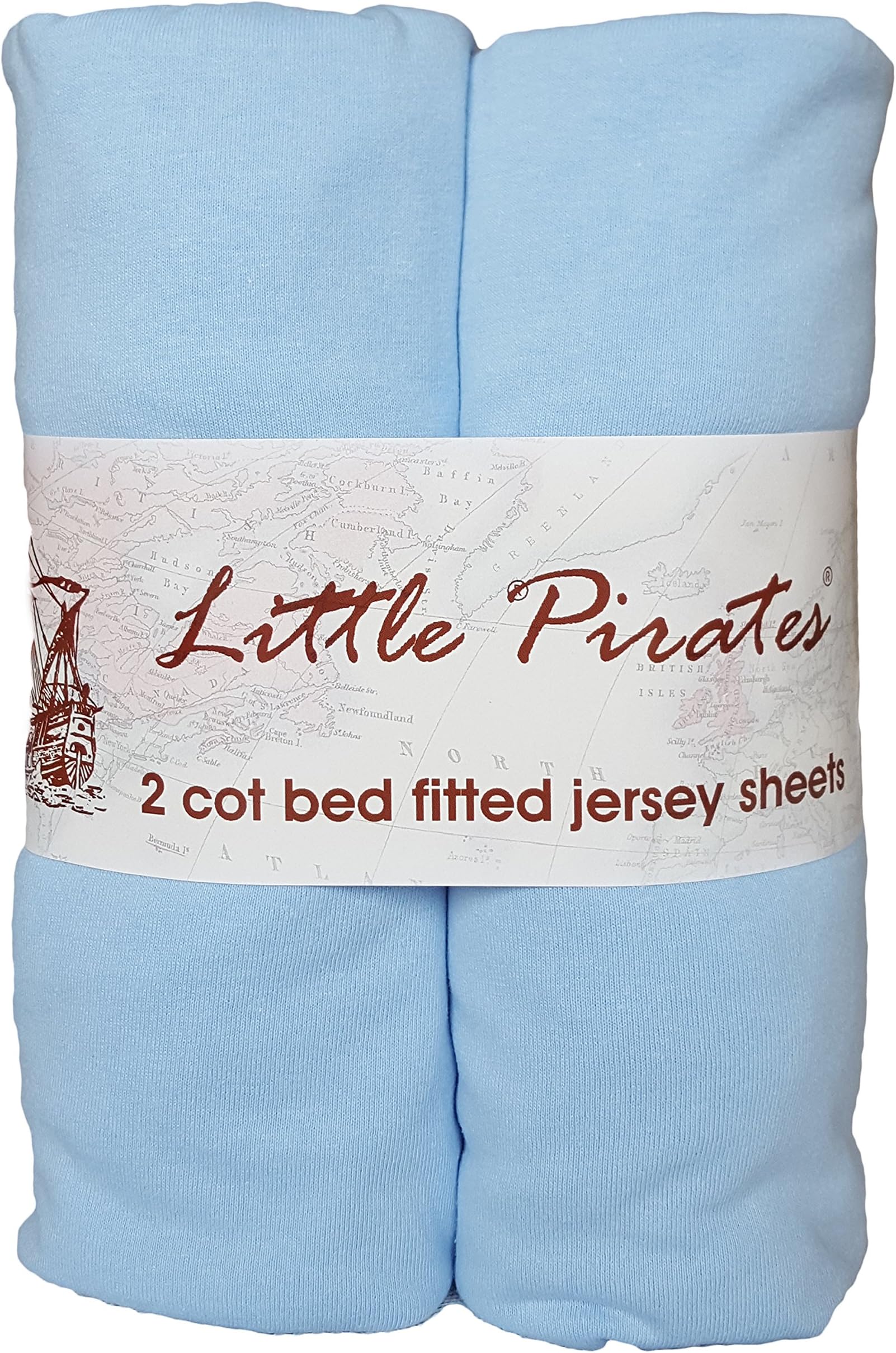 2 x Baby Cot Bed Fitted Sheet 70x140 100% Jersey Cotton - Blue