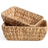Small Wicker Baskets for Organizing 2 Pack, Hand Woven Baskets for Storage, Towels and Toilet Paper Organization, Woven Gift Basket,Countertop Baskets Set for Organizing
