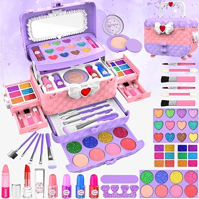 FHNSEL Kids Makeup Set 54-in-1 Washable Princess Toy Gift 4-12