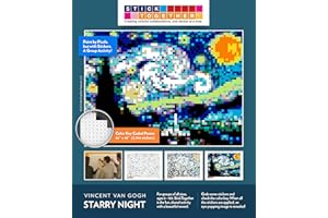 STICKTOGETHER Huge Mosaic Puzzle Poster Kits | Group Project | No Mess Paint by Sticker | Stay at Home Activity | Classroom | One Sticker at a Time! | Large Starry Night | Learning Fun | 40” X 36” Giant Poster