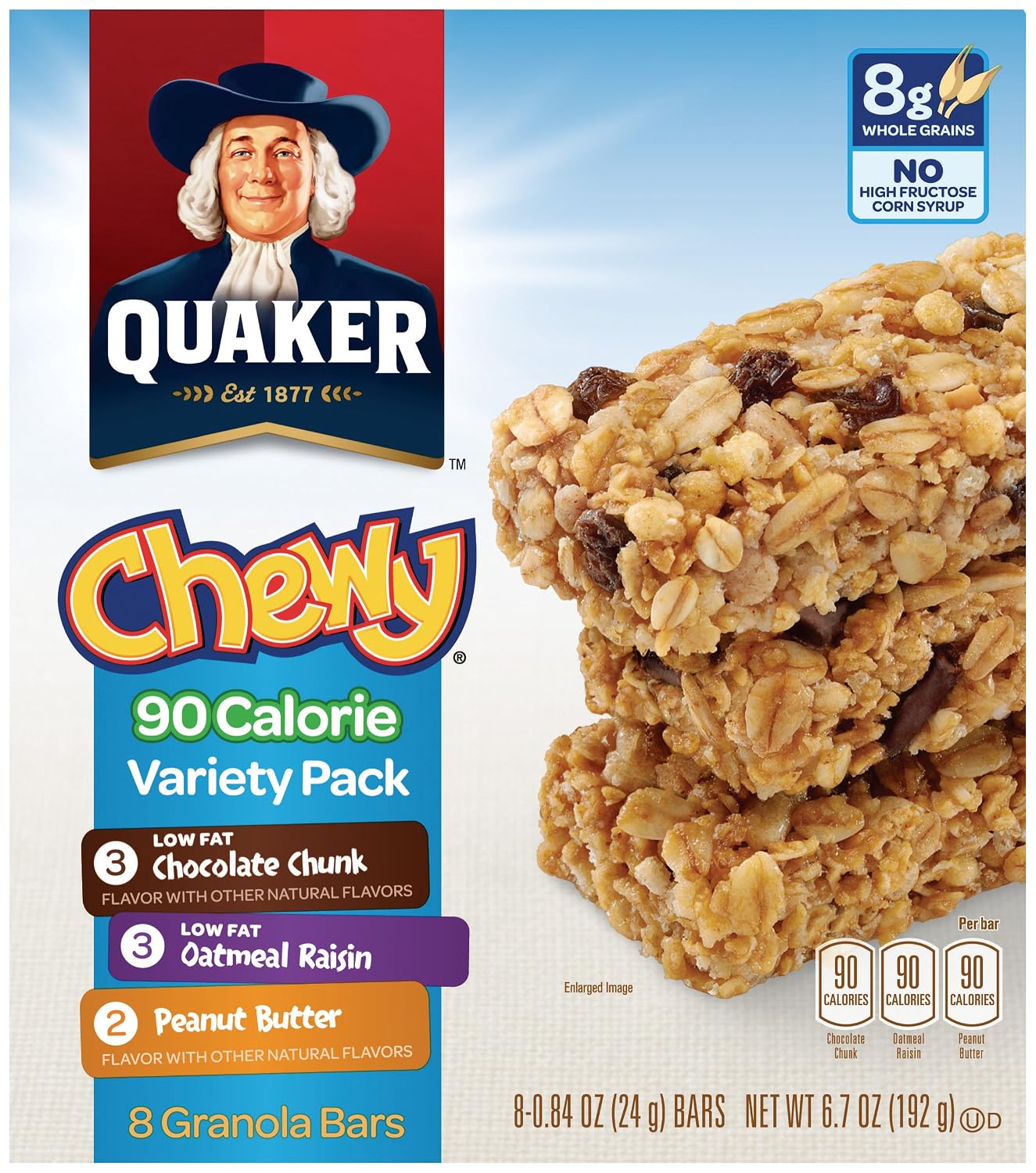 Performance Food Group chewy granola bar variety pk 8 qua31183 (030000311837)