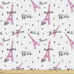Lunarable Eiffel Tower Fabric by The Yard, France