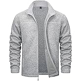 MAGCOMSEN Men's Fleece Jacket Lightweight Full Zip Jackets Casual Soft Warm Winter Coats Zip Up Sweater with Pockets