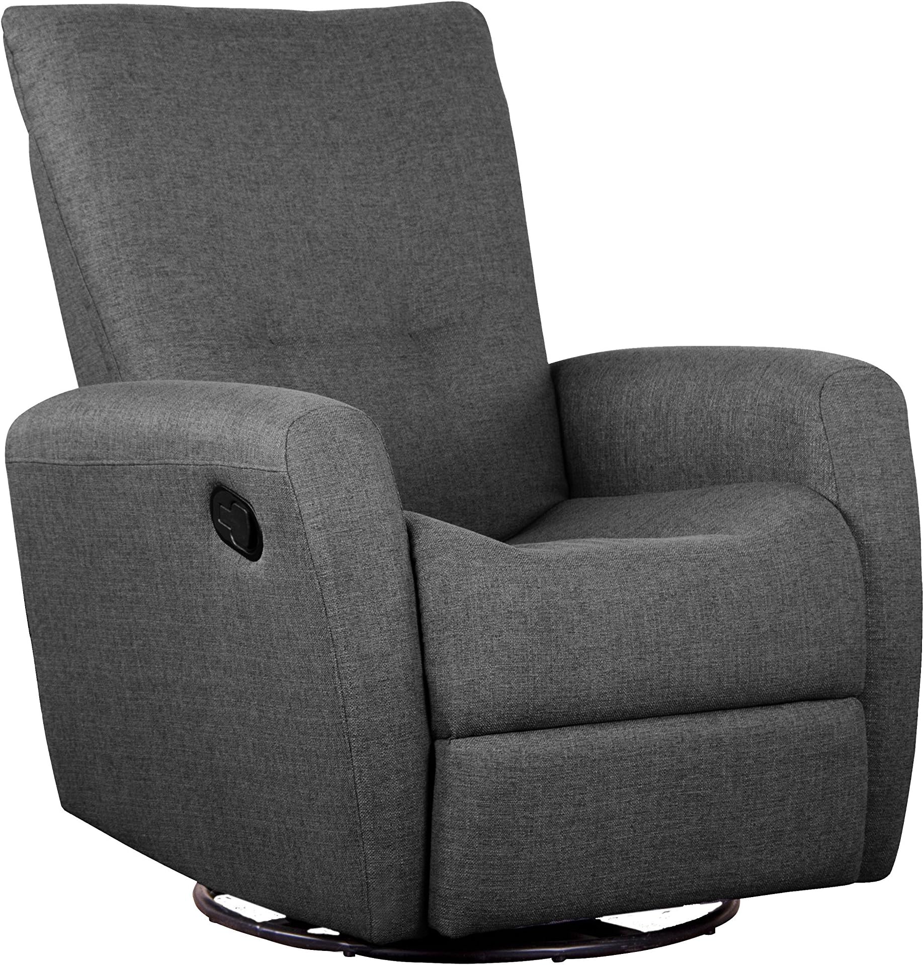 Push Back Recliner, Glider Rocker, Swivel, and Brake Charcoal