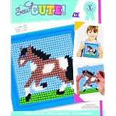 Colorbok Q2342A Horse Learn to Stitch Needlepoint Kit, 6-Inch by 6-Inch, Blue Frame