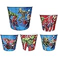 Zak Designs Marvel Universe Movie Night Family Reusable Popcorn Bowl Set with Serving Container and Individual Cups, Reusable