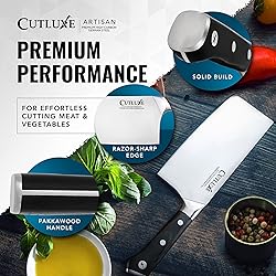 Cutluxe Cleaver Knife - 7" Meat Cleaver, Butcher