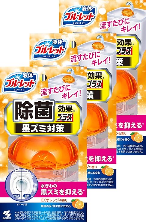 Amazon まとめ買い 液体ブルーレットおくだけ 除菌効果プラス トイレタンク芳香洗浄剤 本体 Exオレンジの香り 70ml 3個 液体 ブルーレット トイレ洗剤