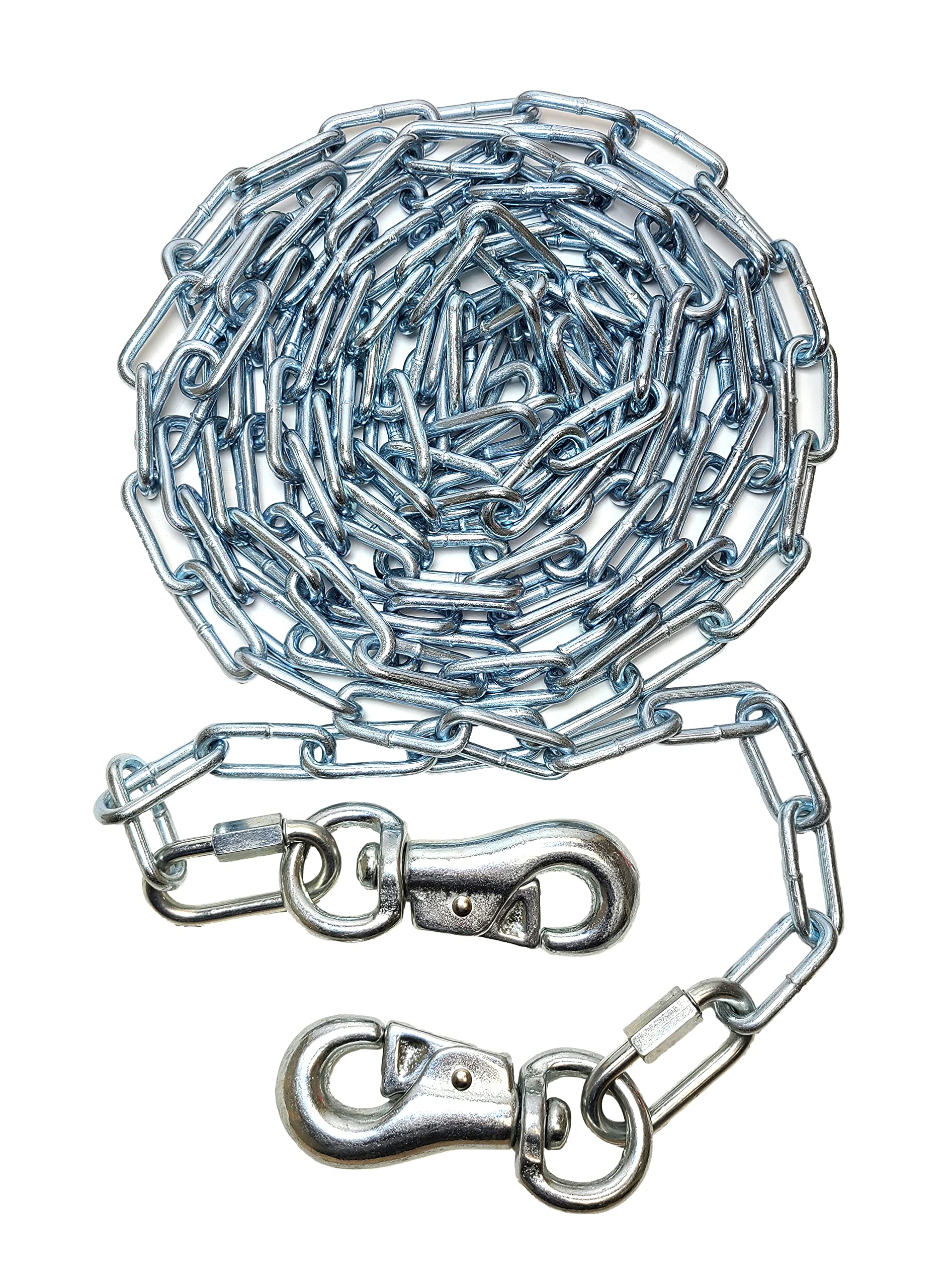 Heavy Duty Dog Runner Chain, Weld Steel Chain, 520lbs Capacity, for Dogs Up to 85LBS (10FT) Silver