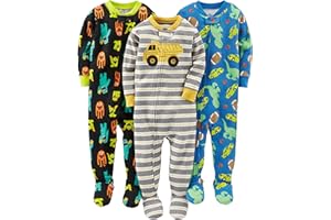 Simple Joys by Carter's Toddlers and Baby Boys' Snug-Fit Footed Cotton Pajamas, Pack of 3