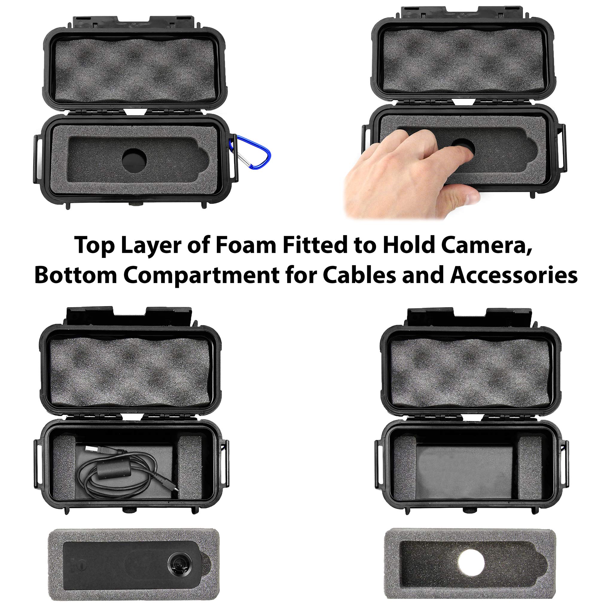 Casematix Waterproof Camera Case Compatible with Ricoh Theta V 360, Theta S and SC 360 Degree Spherical Digital Cameras, Case Only