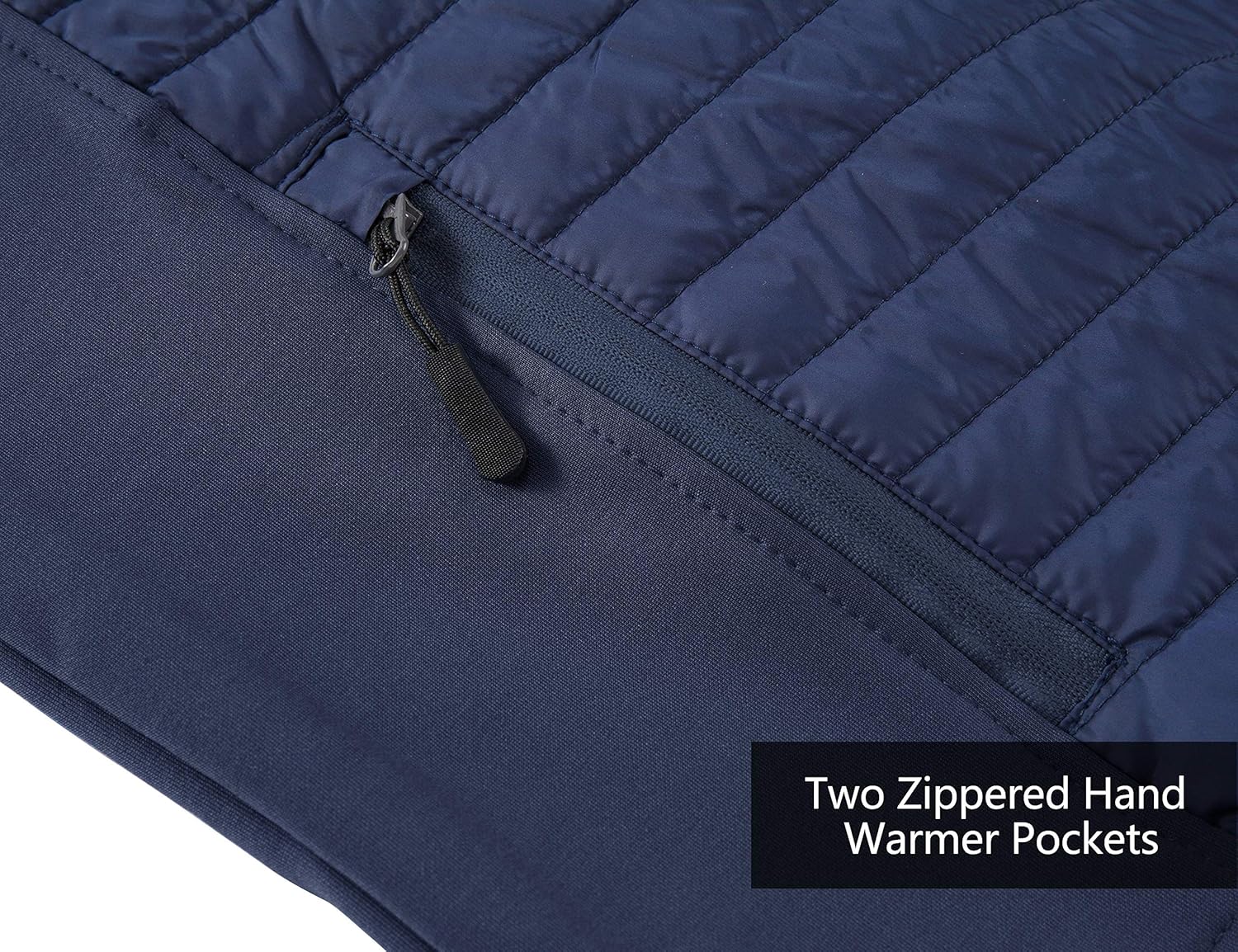 Little Donkey Andy Men's Insulated Running Warm Jacket, Thermal Hybrid Hiking Jacket: Clothing