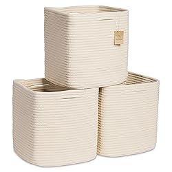 NaturalCozy Storage Cubes 11 Inch Cotton Rope Woven