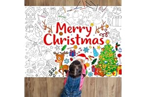 TEVXJ Christmas Coloring Books for Kids Xmas Giant Coloring Poster Holiday Large Coloring Tablecloth Christmas Gift Huge Table Cover for Boys Girls Classroom Home Party Supplies Favor 31.4 x 43.3 Inch