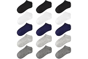 GENTABY Kids' Low Cut Socks: 15-Pair Packs - Ankle Socks, Casual, Comfortable No Show Socks for Boys Girls Aged 1-13