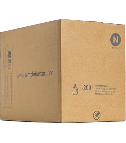 Sacs Poubelle Simplehuman - Doublure Personnalisée Taille M 45L - Lot De 20 Sacs Blancs