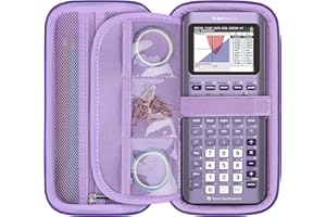 RAIALL Carrying Case for Texas Instruments TI-84 Plus CE/TI-84 Plus/TI-83 Plus/TI-83 Plus CE Color Graphing Calculator, Mesh Pocket Fits Charging Cable and Pencil, Purple