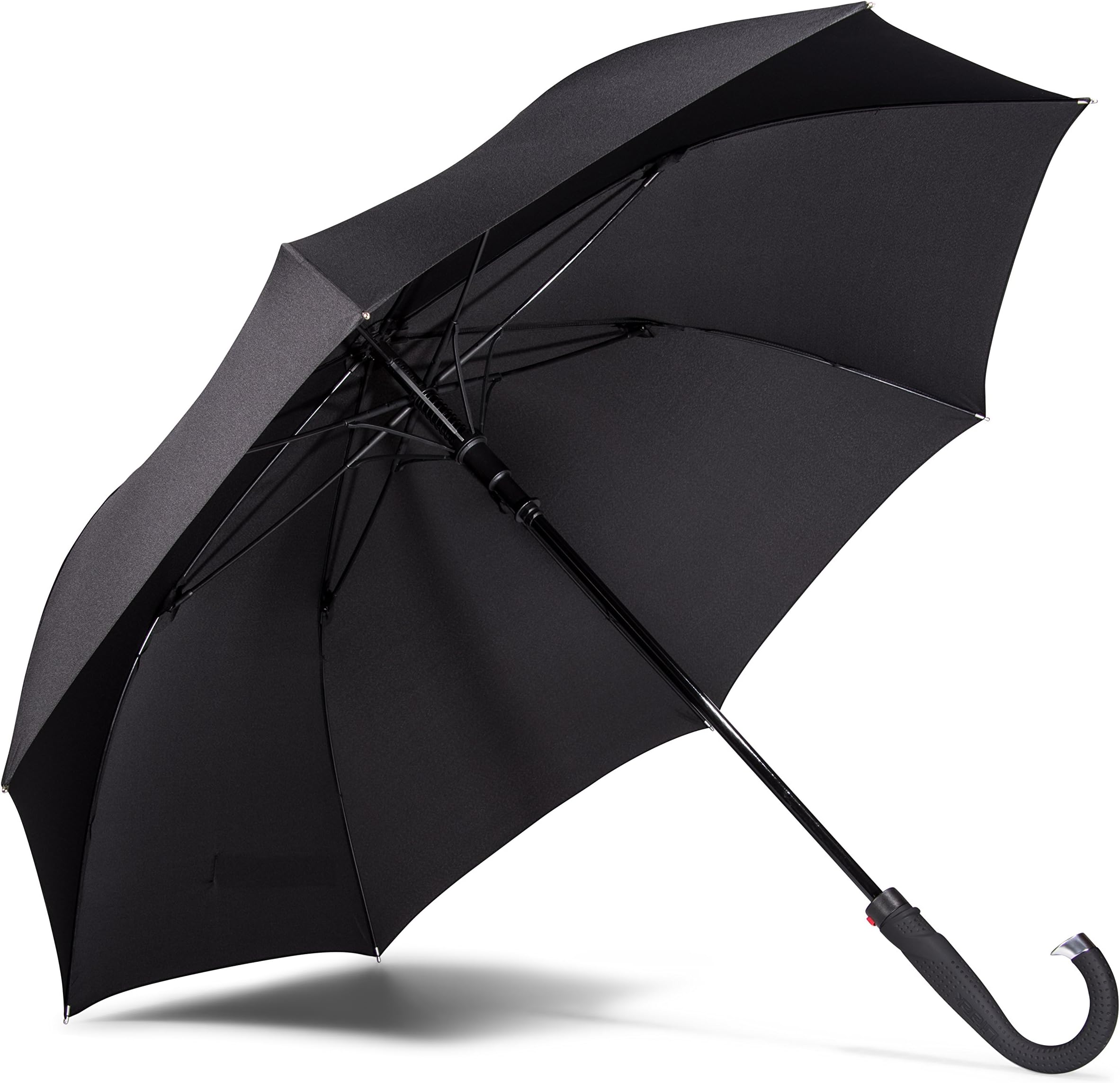 LifeTek Kingston Umbrella - Quality Cane Umbrella 54 Inch Coverage with Automatic Open, Strong & Windproof - Fast Drying Teflon Canopy