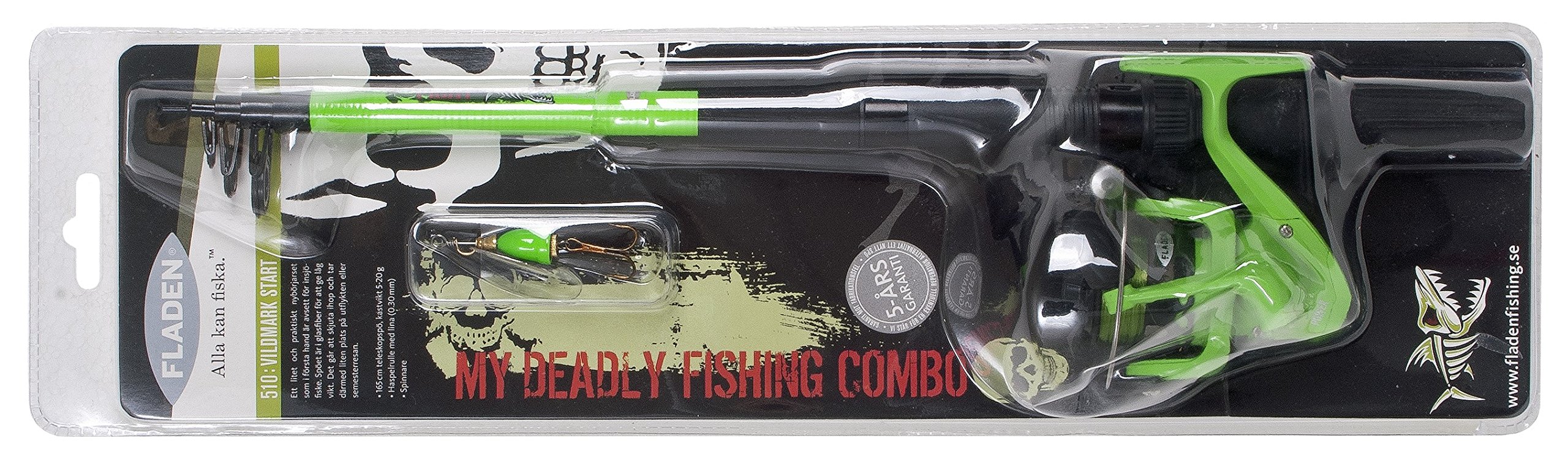 Fladen My Deadly Fishing Telescopic Combo - Green, 1.65 m