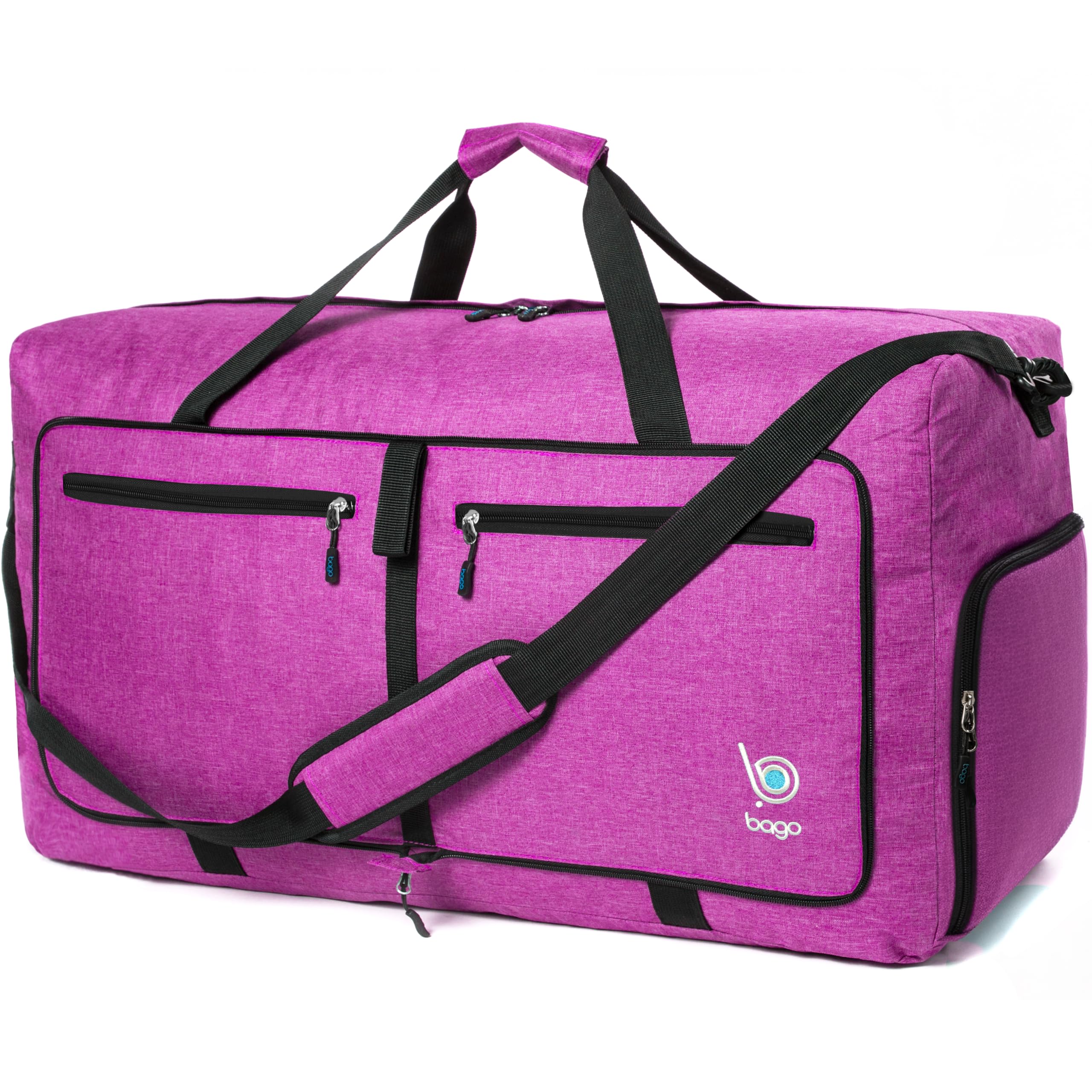 bago Holdall Bags for Men & Women - 60L Spacious Holdall Bag with Shoe Compartment - Save Time & Travel The World in Style & Convenience - Durable, Lightweight & Foldable Duffle Bag (SnowPink)