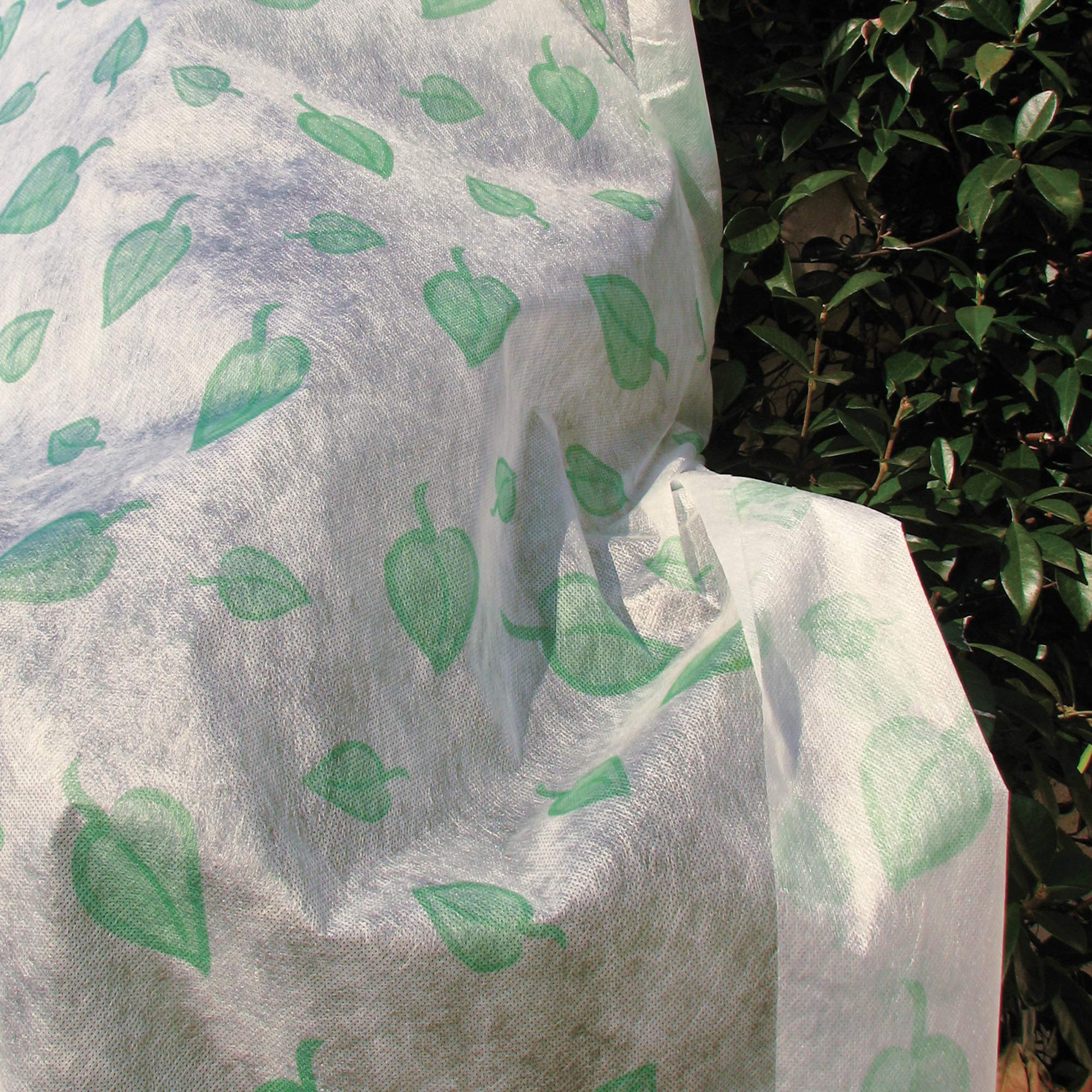 Tenax Orthoclima Decò Plant Veil, Weight 30 g/m², 1.6 x 10 m Green Leaf Decorations, Winter Nonwoven, White/Green