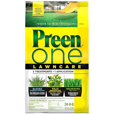 Preen 2164168 One LawnCare Weed &amp; Feed, 36 lb. -Covers 10,000 sq. ft