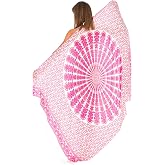 SHU-SHI Sarong Wraps for Women Long Beach Mandala Pareo with Coconut Clip | 100% Rayon Fabric, Wrap Skirt or Halter Styling, Resort and Cruise Bathing Suit Cover Up, Ethically Made in Bali