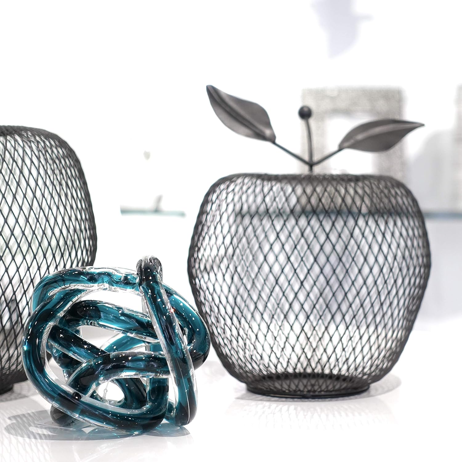 Torre & Tagus Orbit Glass Décor Ball, Small, Teal: Home & Kitchen