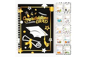 Xqumoi Graduation Gift Card Book - 24 Page 5x7 Inch Filled Spiral Bound Booklet Organizer with Protective PVC Card Holders St