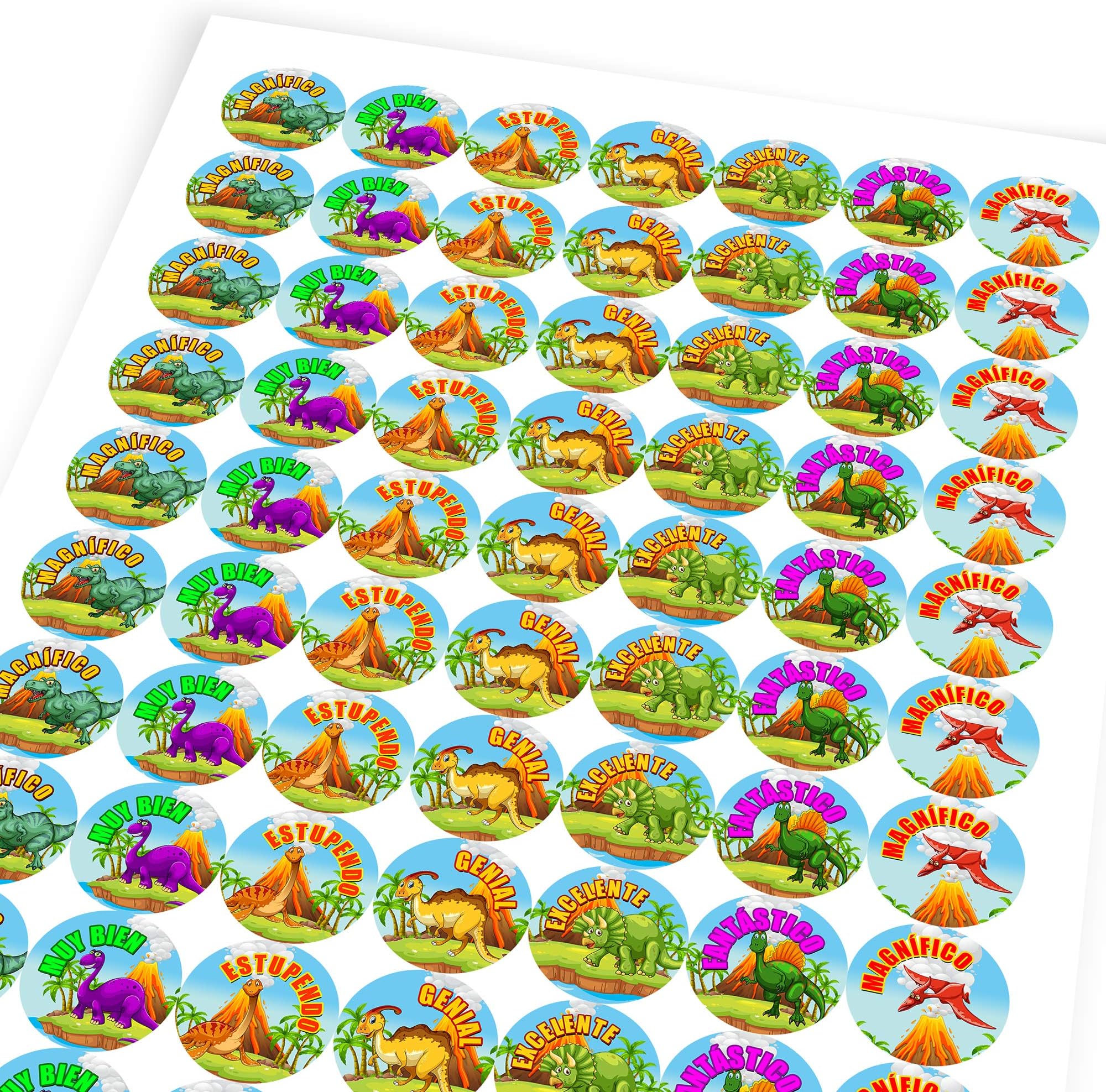 Chunky Hamster Dinosaurs Motivational Praise Spanish Lessons, Reward Sticker Labels, (70 Stickers @ 2.5cm), Children, Parents, Teachers