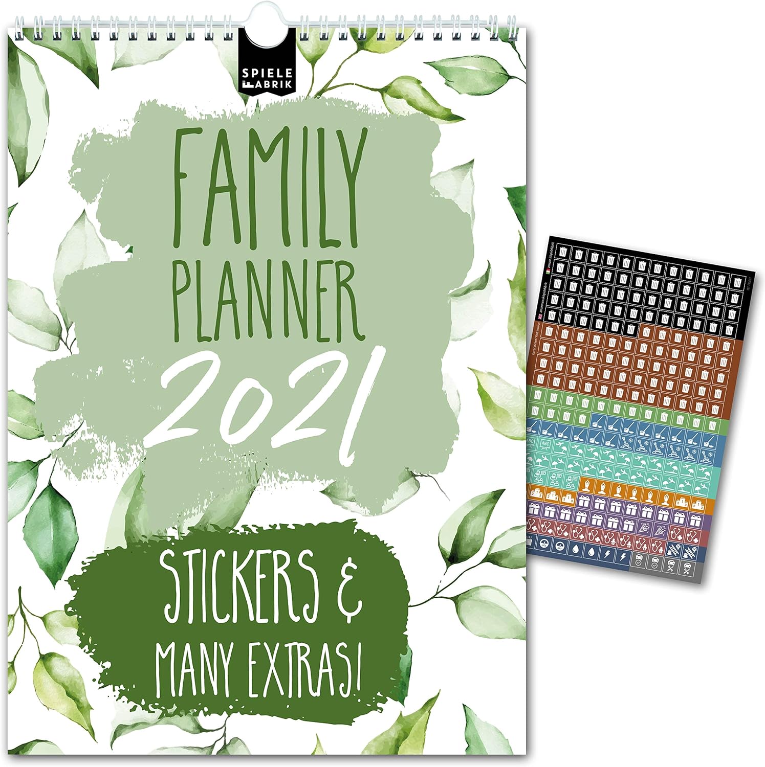 Familienkalender 2025-2026 Mit 5 Spalten - Inklusive Sticker, Ferienplaner Und Monatsmotiven
