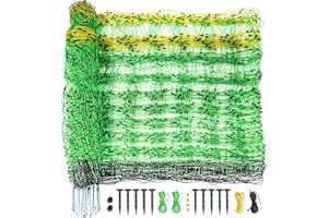 PPOLB Electric Fence Netting, 35.4" H x 164' L, Portable Movable Poultry Nets Mesh for Chickens, Ducks, Turkeys， All-Purpose Electric Fencing for Backyards, Homesteaders, Farms Ranches, and Gardens