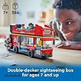 LEGO City Red Double-Decker Sightseeing Bus Toy 60407 with 5 Minifigures view 3