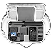 STARTRC PHOTO Osmo 360 Case, Travel Carrying Case with Customized Partitions for DJI Osmo 360 Accessories, Portable PU Leather Bag with Shoulder Strap and Carry Handle