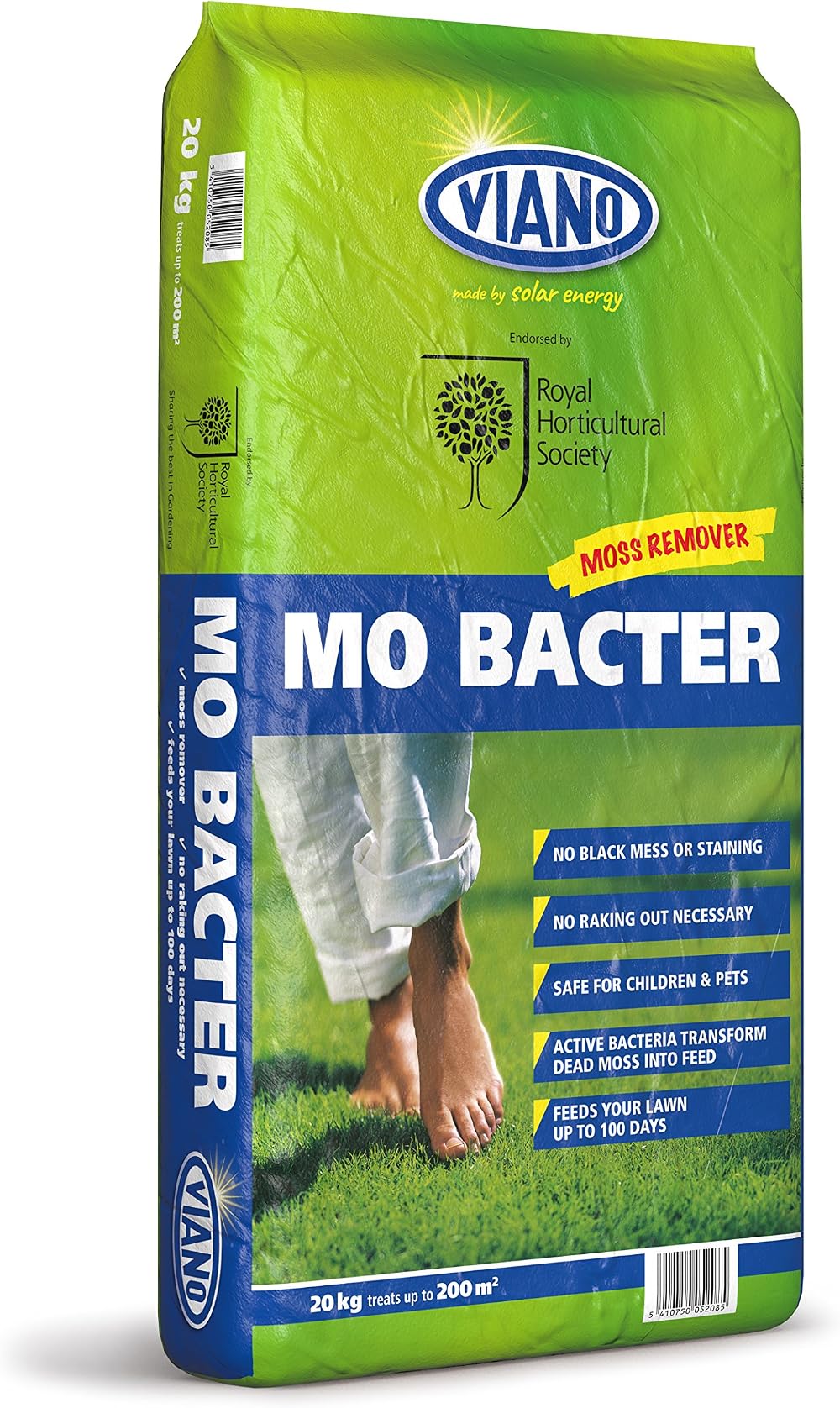 Viano MO Bacter Organic Lawn Fertiliser 20kg - Stronger Grass, Moss Inhibitor