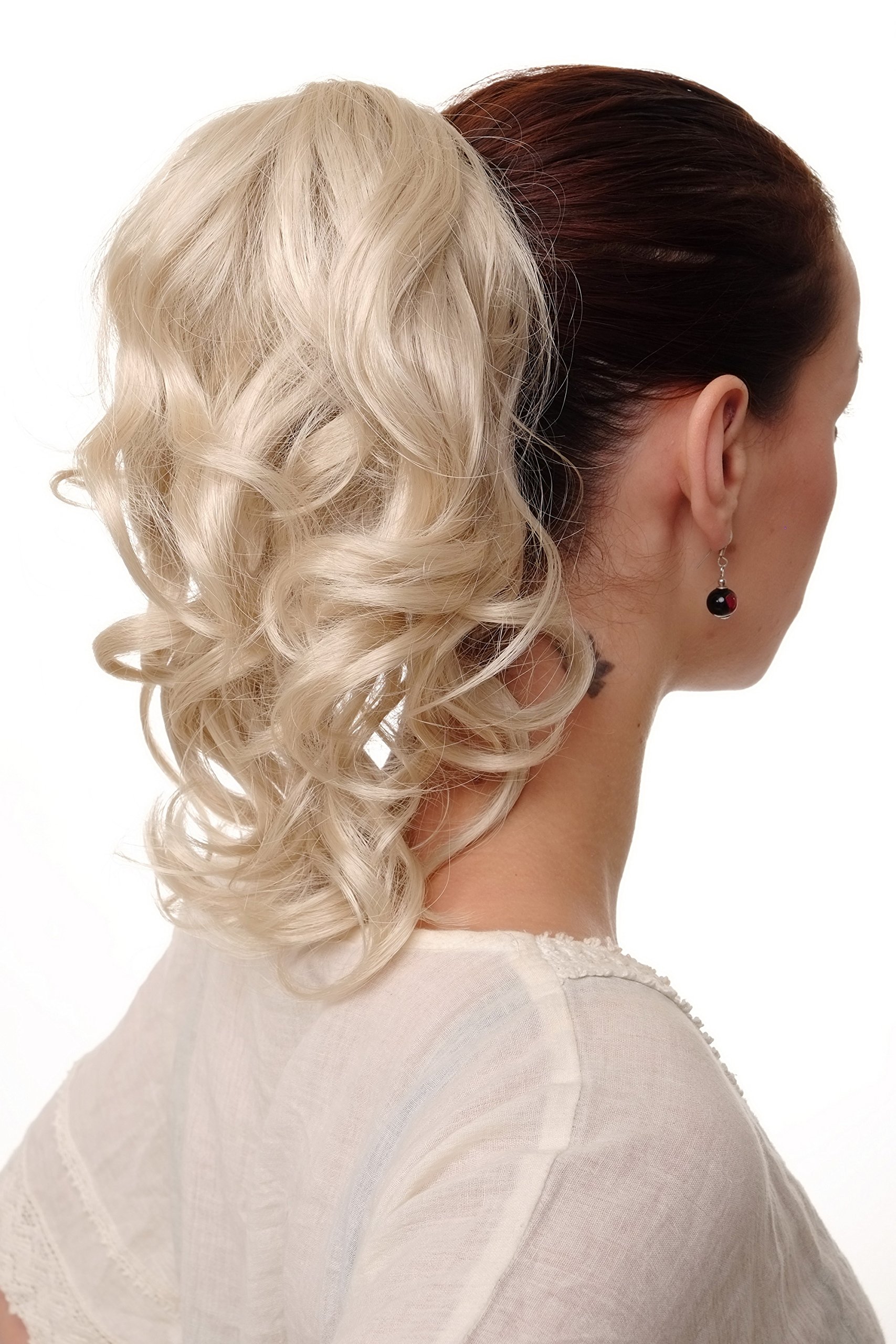 WIG ME UP - JL-3023-88 Hairpiece ponytail with comb and elastic draw string short wavy voluminous light blond 14inch