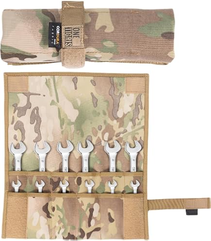 Canvas Wrench Organizer Roll – 8 Pockets, 12"x12", Metric Labels, 2-Pack, For 8-22mm Wrenches (Hangable)