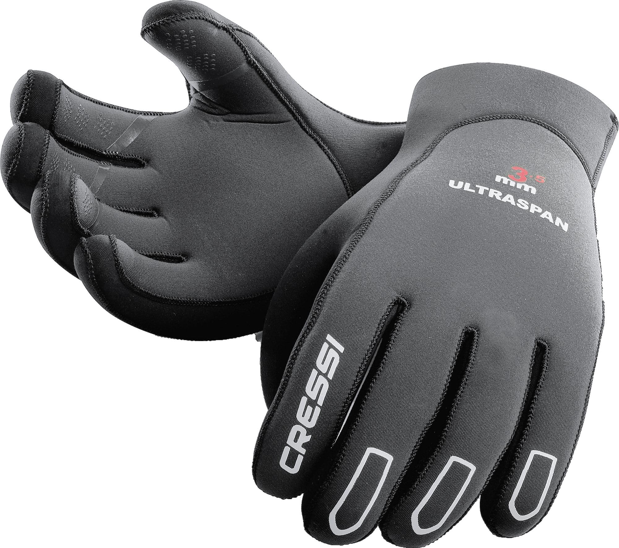 Cressi Ultraspan 5 mm Neoprene Gloves - Black, Medium
