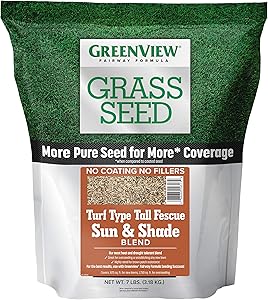 GreenView 2829347 Fairway Formula Grass Seed Turf Type Tall Fescue Sun & Shade Blend, 7 lb