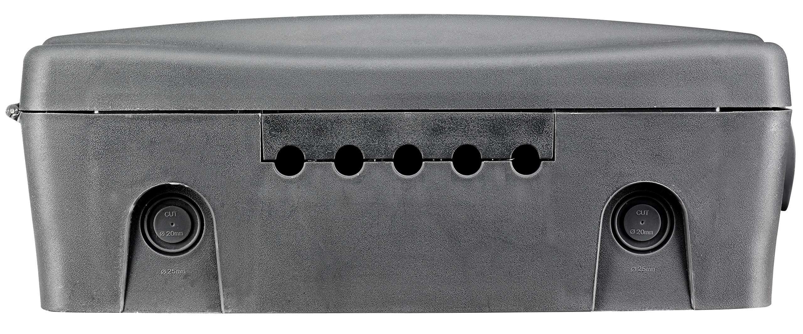 Masterplug WBXBFG10B Outdoor IP54 Weatherproof Box with 13amp 4 Socket 10m Extension Lead - Black