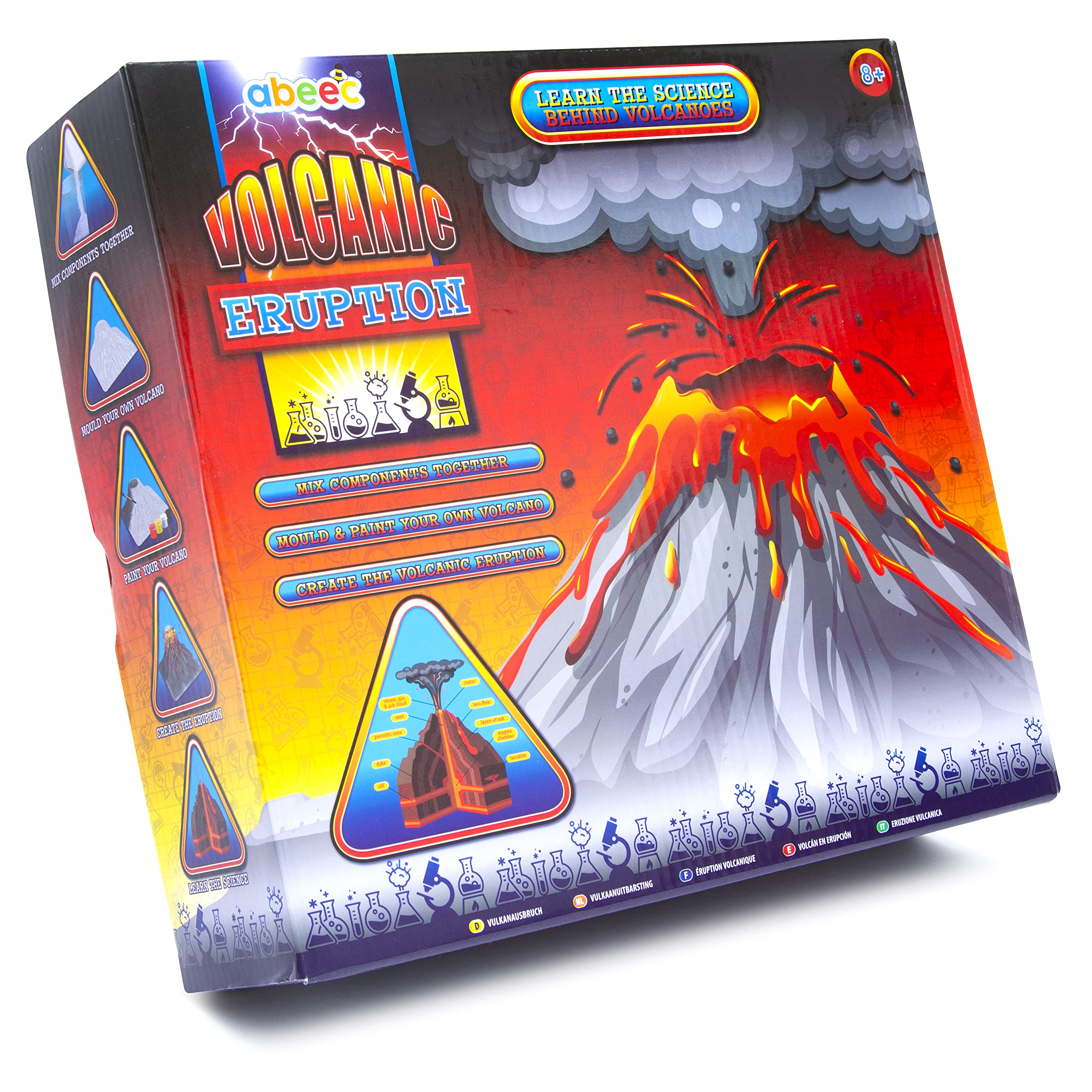 Abeec Make Your Own Volcano Kit - Science Experiments For Kids Age 7 - Chemistry Gifts - Craft Kits