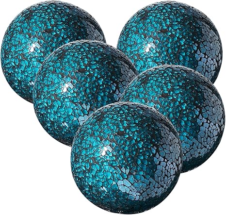 Gala Houseware Glass Decorative Balls Set Of 5 Glass Mosaic Sphere