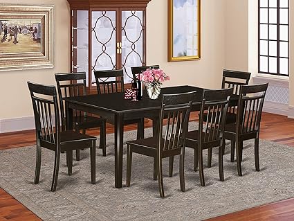 9 Pc Dining Room Set Dining Table With Leaf Plus 8 Dining Chairs Amazon Co Uk Kitchen Home