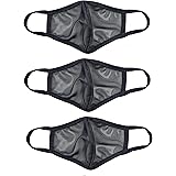 Econo High - 3 PACK - Sports Mesh Mask Cover Sheer Black Single Layer - Made In USA