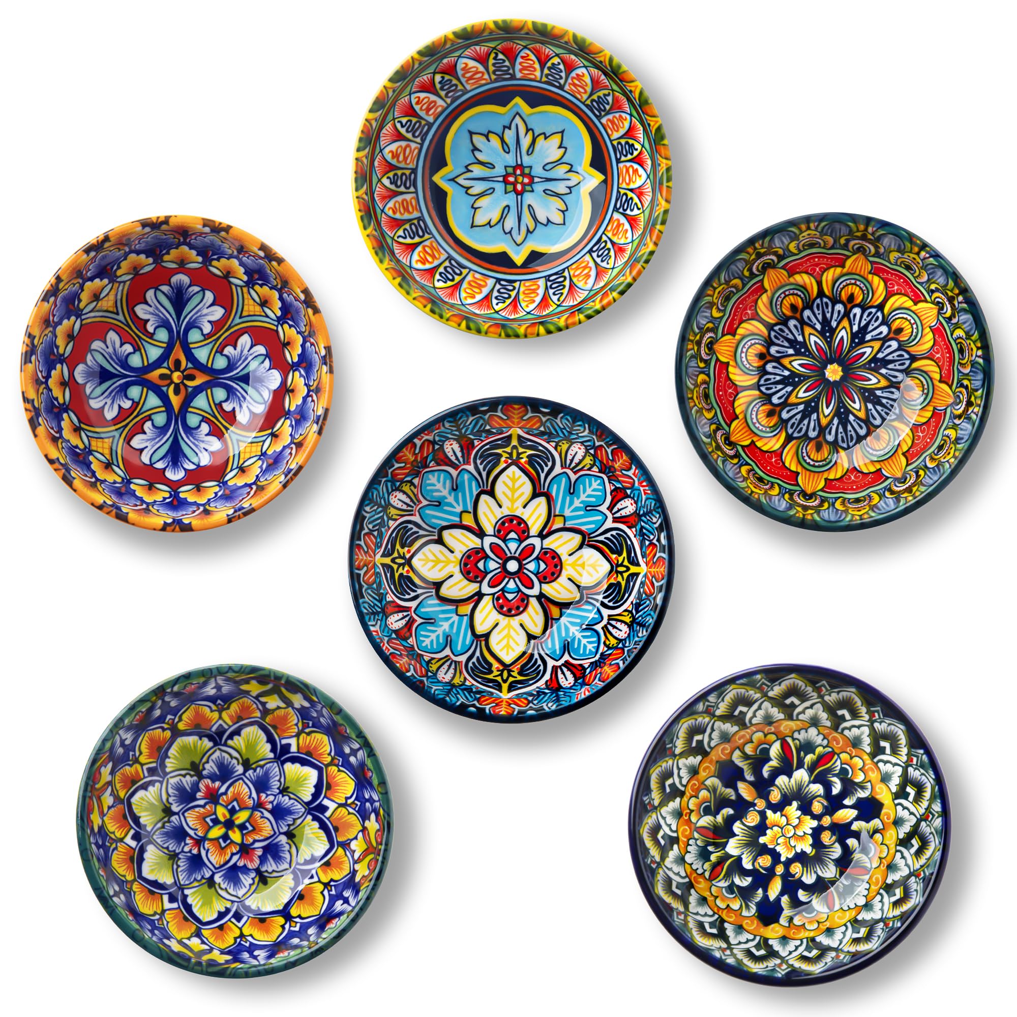 Photo 1 of vancasso SIMI 2.7 Oz Ceramic Dipping Bowls Sets of 6, Bohemian Small Bowls for Sauce, 3 Inch Mini Appetizer Plates for Soy Sauce, Sushi, Condiments & Side Dishes, Microwave & Dishwasher Safe