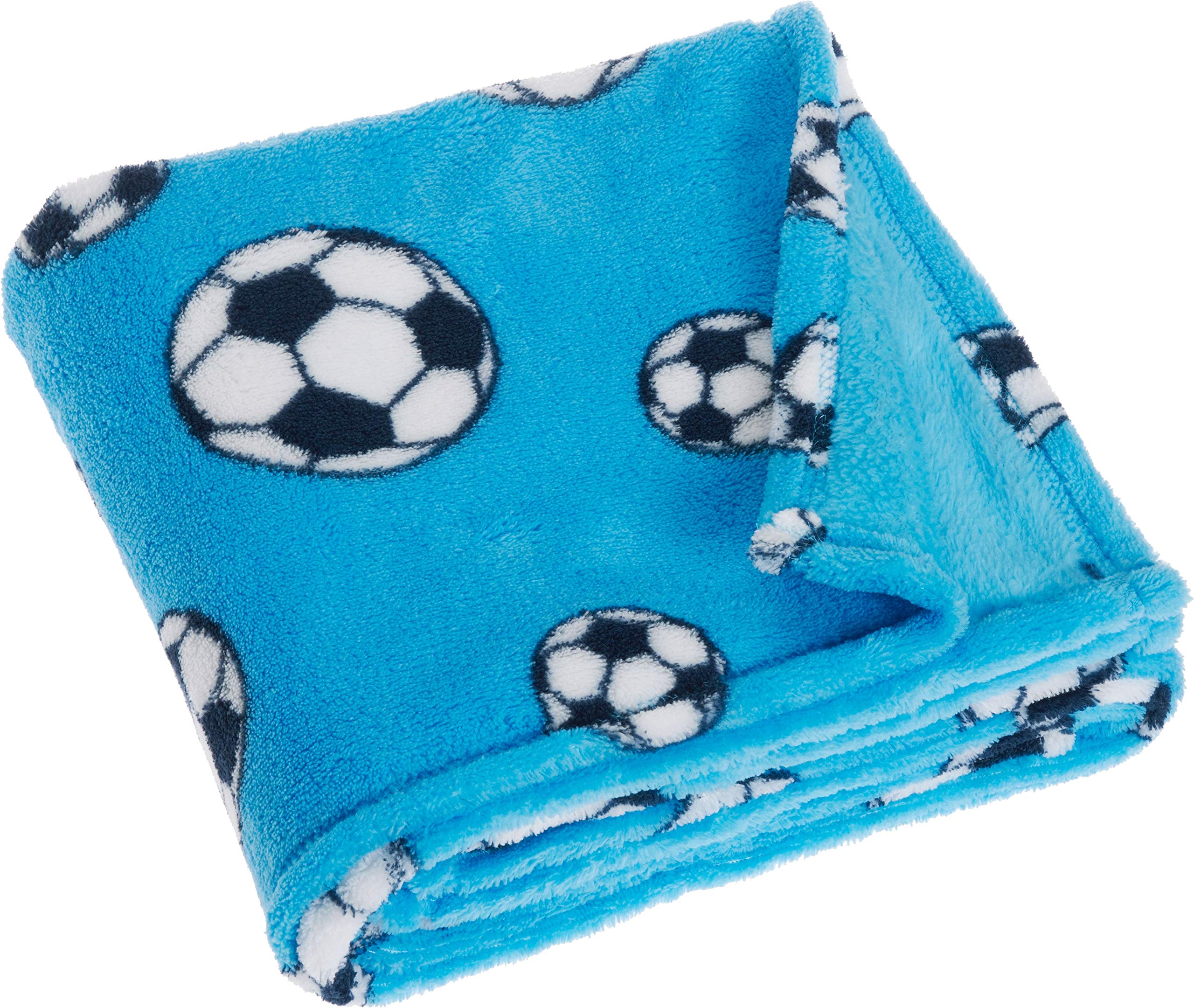 Playshoes 75 X 100 cm Soft Fleece Blanket Soccer Football (Blue)