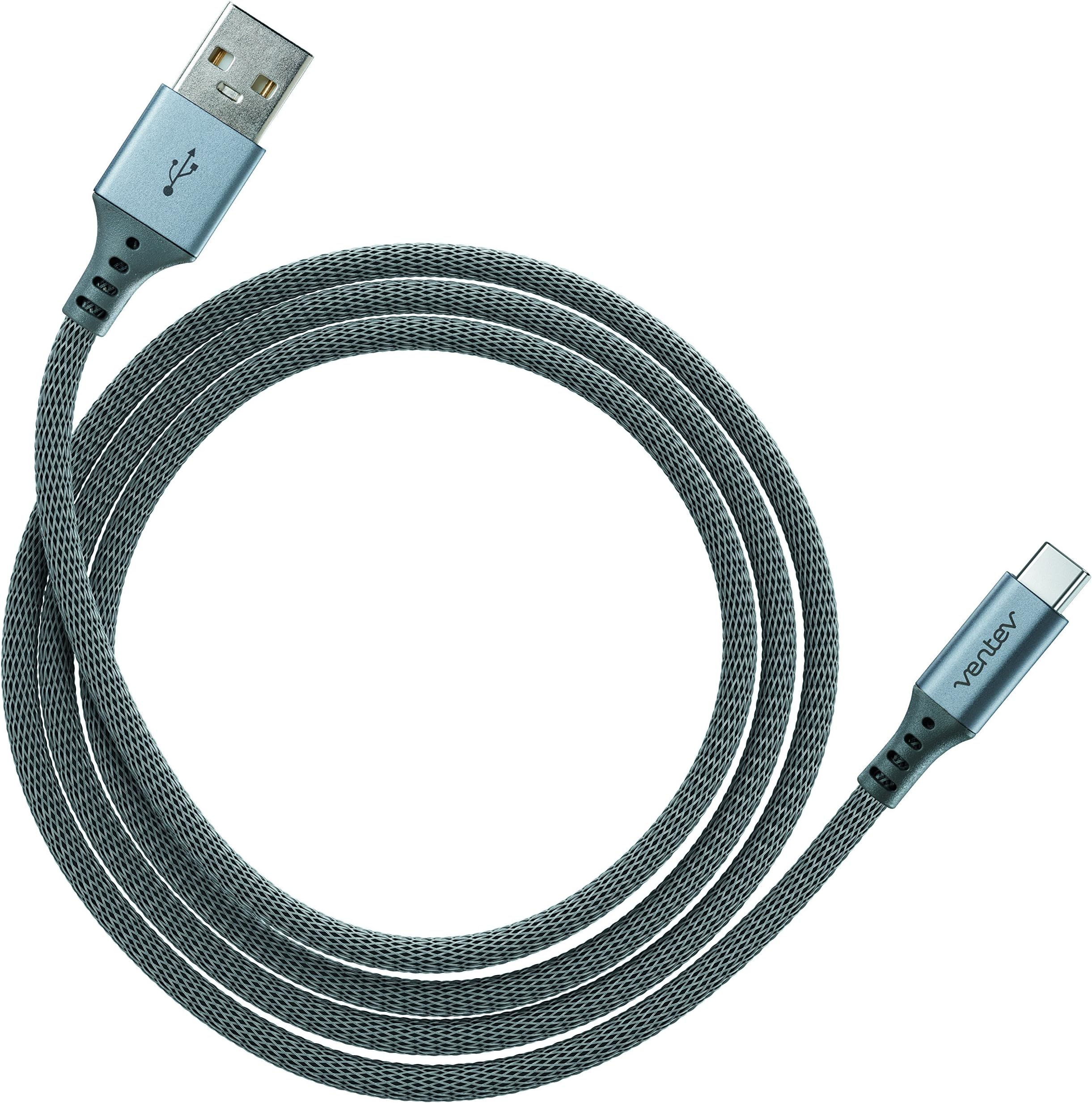 Ventev506454 4 ft Metallic Charge/Sync USB C Cable - Grey
