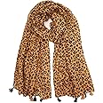 YOUR SMILE Large Boho Scarf for Women Lightweight Floral Printed Scarves Fall Winter Fashion Fringed Shawl wraps