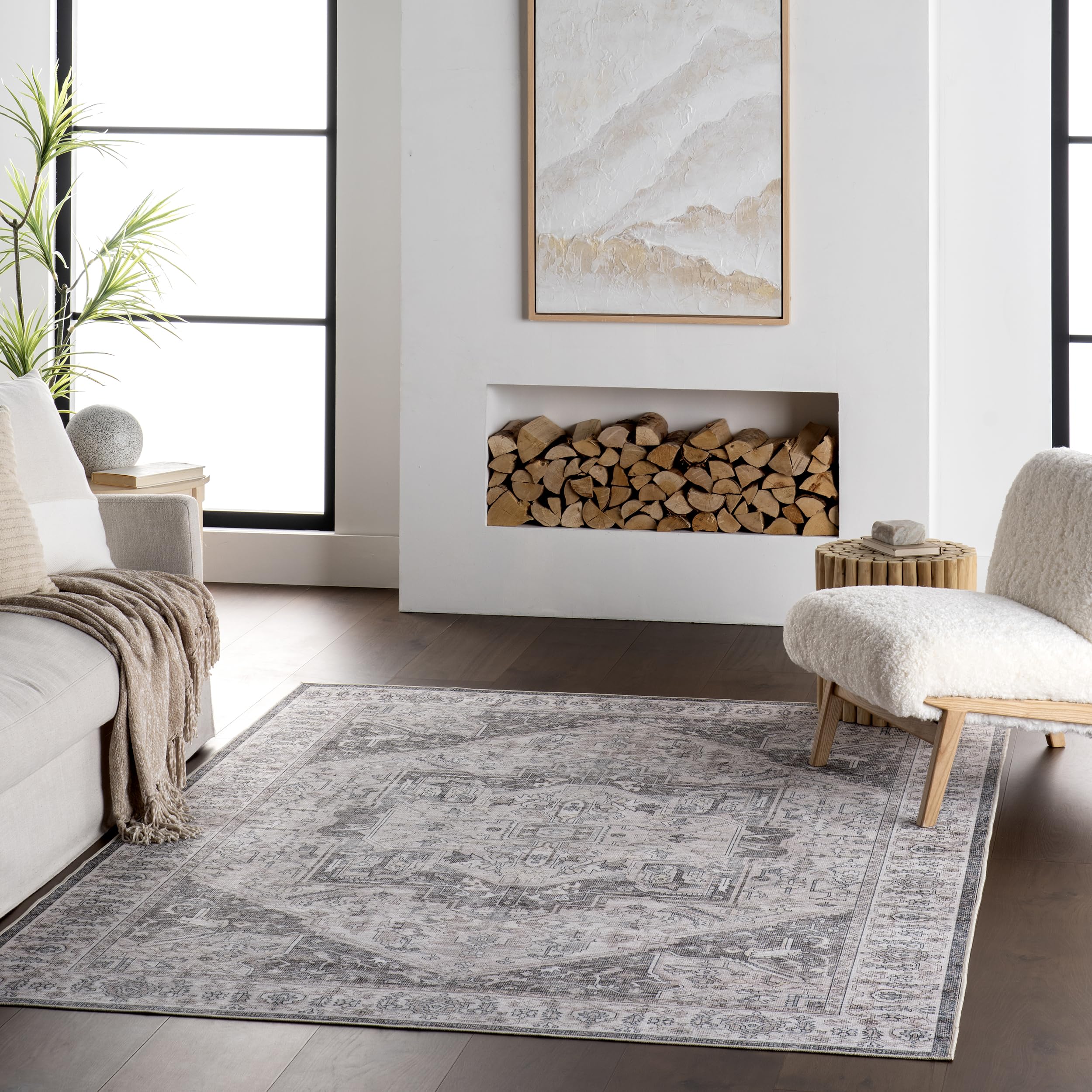 Photo 1 of ***SIMILAR ITEM***Nuloom Vita Medallion 8' x 10' Machine Washable Area Rug for Living Room Bedroom Dining Room, Brown