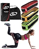 Fabric Resistance Bands Set - Booty Hip Bands for Legs, Shoulders and Arms Exercises - Perfect for Fitness, Glute or Squat Workout - 3 Non-Rolling Circle Bands for Women and Men